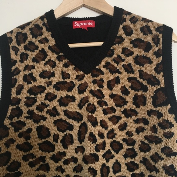 Supreme Knitted Vest In Leopard M 